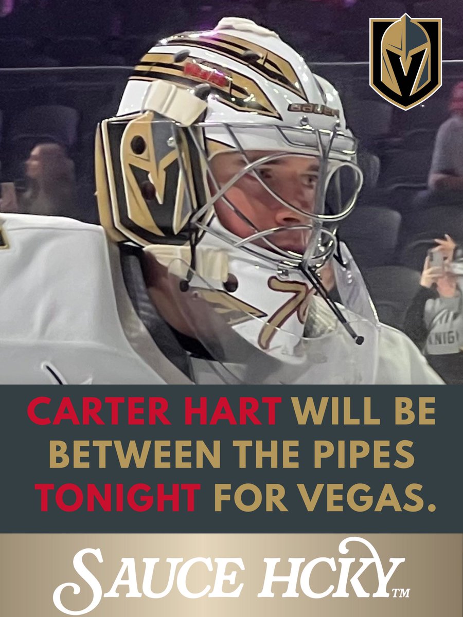 Carter Hart will make his season debut for Vegas tonight. 🥅