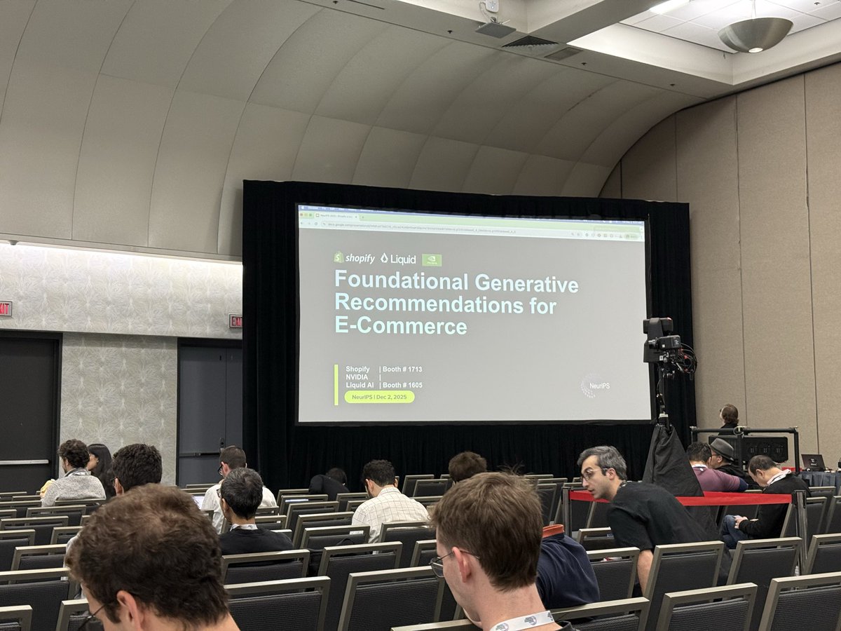 dirkvandenpoel's tweet photo. We have lift-off at the 2025 #NeurIPS Conference in San Diego, CA. I’m kicking it off with Shopify’s Generative Recommenders Session  https://t.co/M7VHKn9ALQ 
 #NeurIPS25 #NeurIPS2025 https://t.co/GUUw4GvOrM