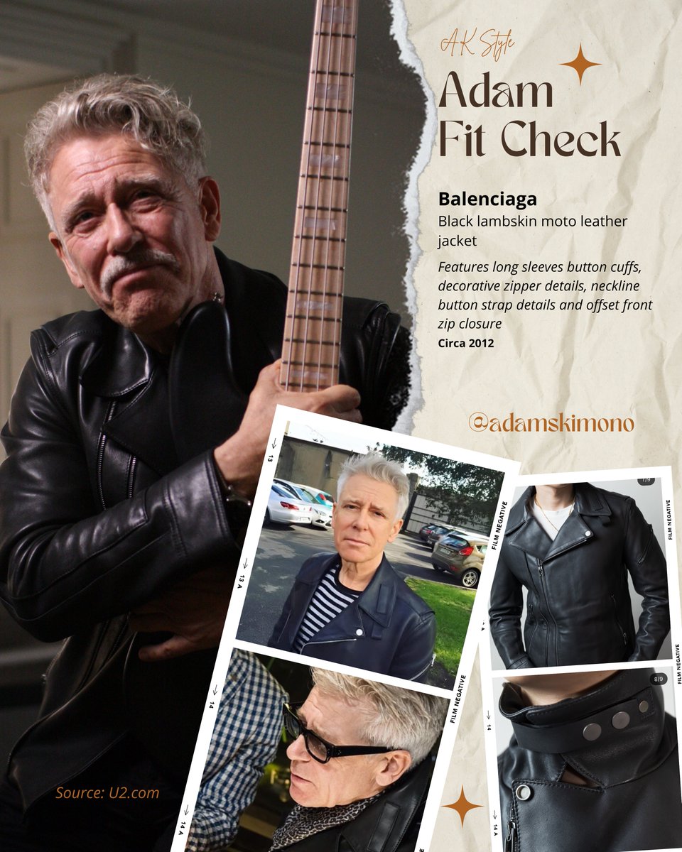 In the Greatest Basslines series, Adam Clayton is wearing this stunning lambskin leather jacket by Balenciaga featuring button cuffs &amp; zipper details. Did we mention zippers!

#AdamClayton
#AdamFitCheck
#GreatestBasslines 
#Balenciaga