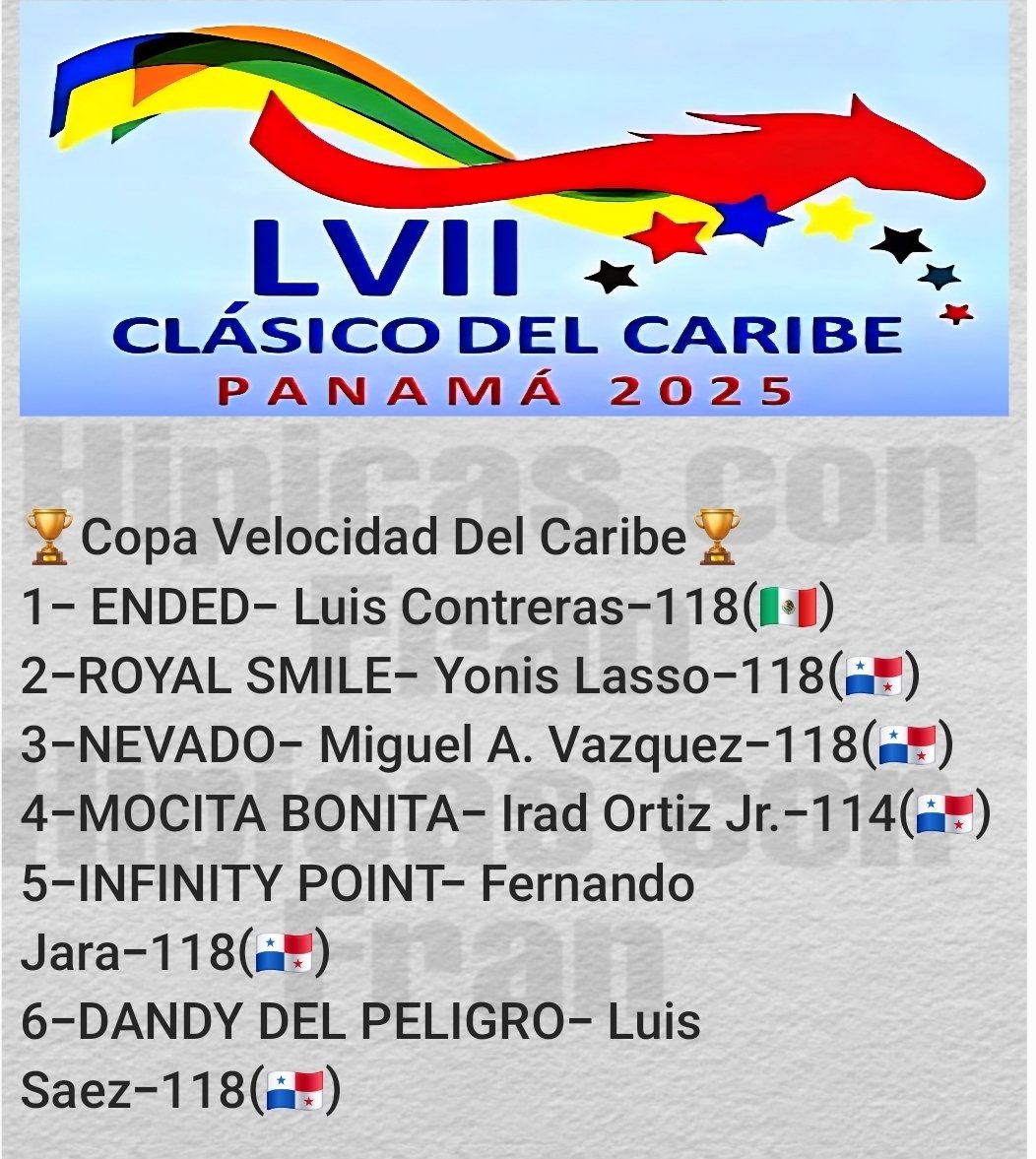 HIPICASCONFRAN's tweet image. Posibles Participantes por Carrera a La Serie Hipica Del Caribe a celebrarse el Domingo 7 de Diciembre en el Hipodromo Presidente Remon de Panamá.. Mucho exito para todos...🏇🏽🇵🇷🇵🇦🇩🇴🇲🇽🇪🇨🏇🏽