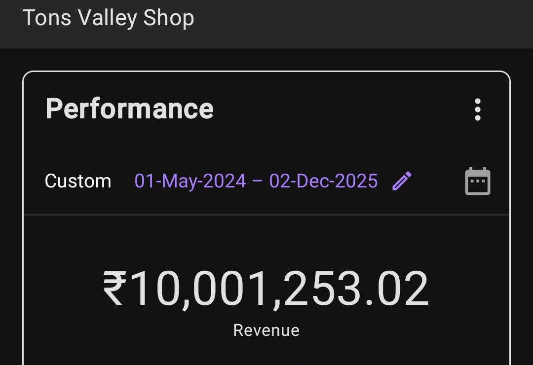 kalapian_'s tweet image. 😍🙌 Your order just took us past something special man 🙌🙏

The @tonsvalleyshop website just crossed ₹1cr in revenue in the last 19 months total.

The last two days I have been watching the panel inch towards this.

The last week of April 2024 was quite dark for me. I had…