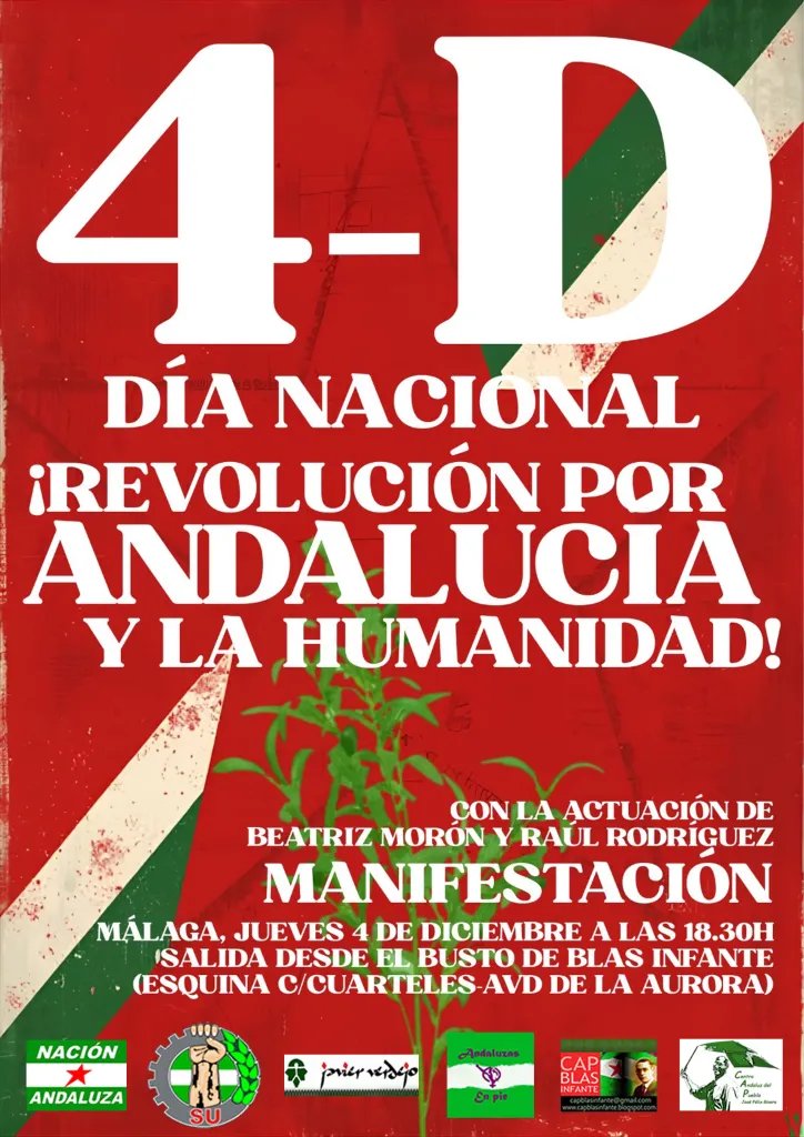Declaración unitaria por el 4 de Diciembre, Día Nacional ¡Revolución por Andalucía y la Humanidad!
laotraandalucia.com/2025/12/02/dec…