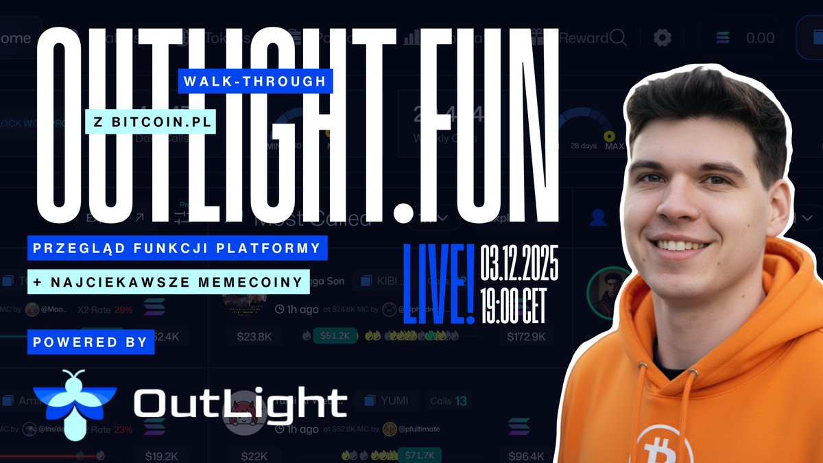 Skończ z "kupowaniem górki" na polecenie losowych kont z internetu 📉🛑

Jutro o 19:00 wjeżdżamy z LIVE'em, który otworzy Ci oczy na rynek memecoinów. 👀 

Razem z <a href="/0xmateuszczarny/">Mateusz Czarny</a> robimy pełny walk-through po <a href="/outlight_ai/">Outlight.fun</a> – narzędziu, które sprawdza skuteczność "calli" od