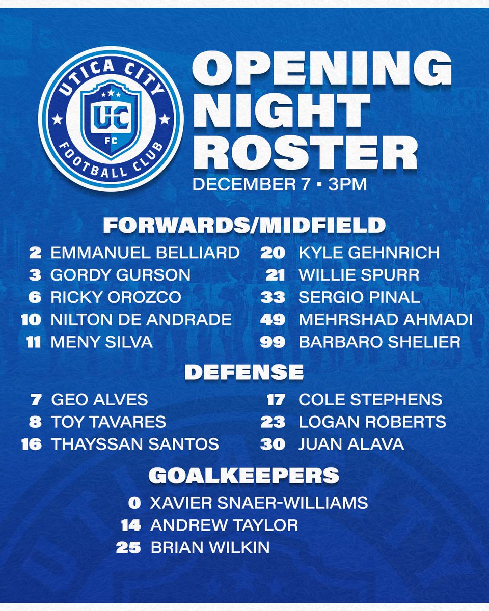 Opening Night Roster is here! Some of your absolute favorites are back and ready for the Home Opener Sunday!

🎟️: ucfctickets.com