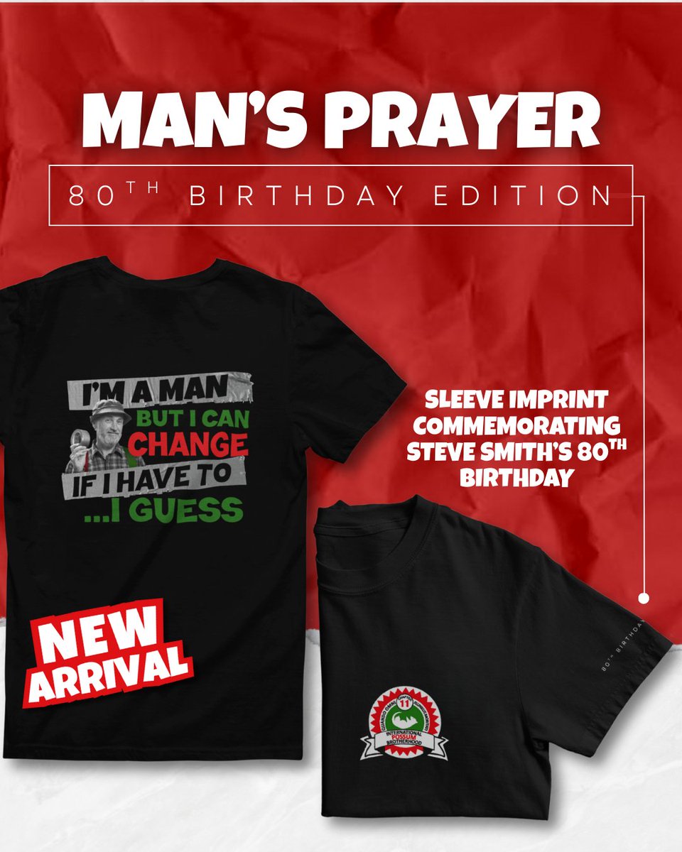 Our Lodge Leader is turning 80, and the celebration starts now! The Man’s Prayer 80th Birthday Edition T-Shirt is a limited-edition collector’s item.

Don't miss this rare drop➡️redgreen.com/collections/ap…