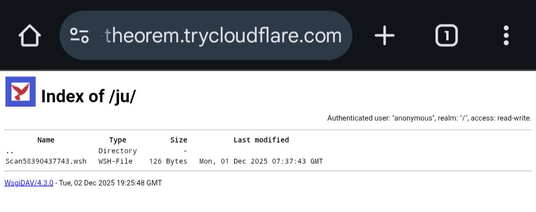 smica83's tweet image. Another #WsgiDAV #opendir 
hxxps://lens-facility-calvin-theorem.trycloudflare(.)com/ju/
