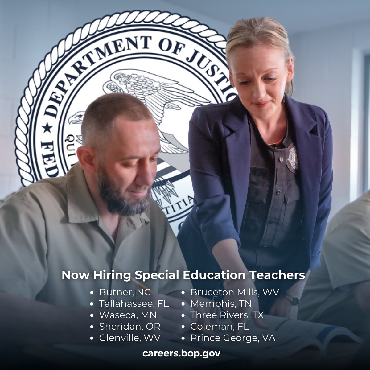BOPCareers's tweet image. Special education goes beyond academics. 

Teaching here means making a direct, purposeful impact.  If leading with care and intention matters to you, join us. We’re hiring across the country.

careers.bop.gov/s/jobs?jt=spec…

#specialeducation #teacher #teacherjobs #education