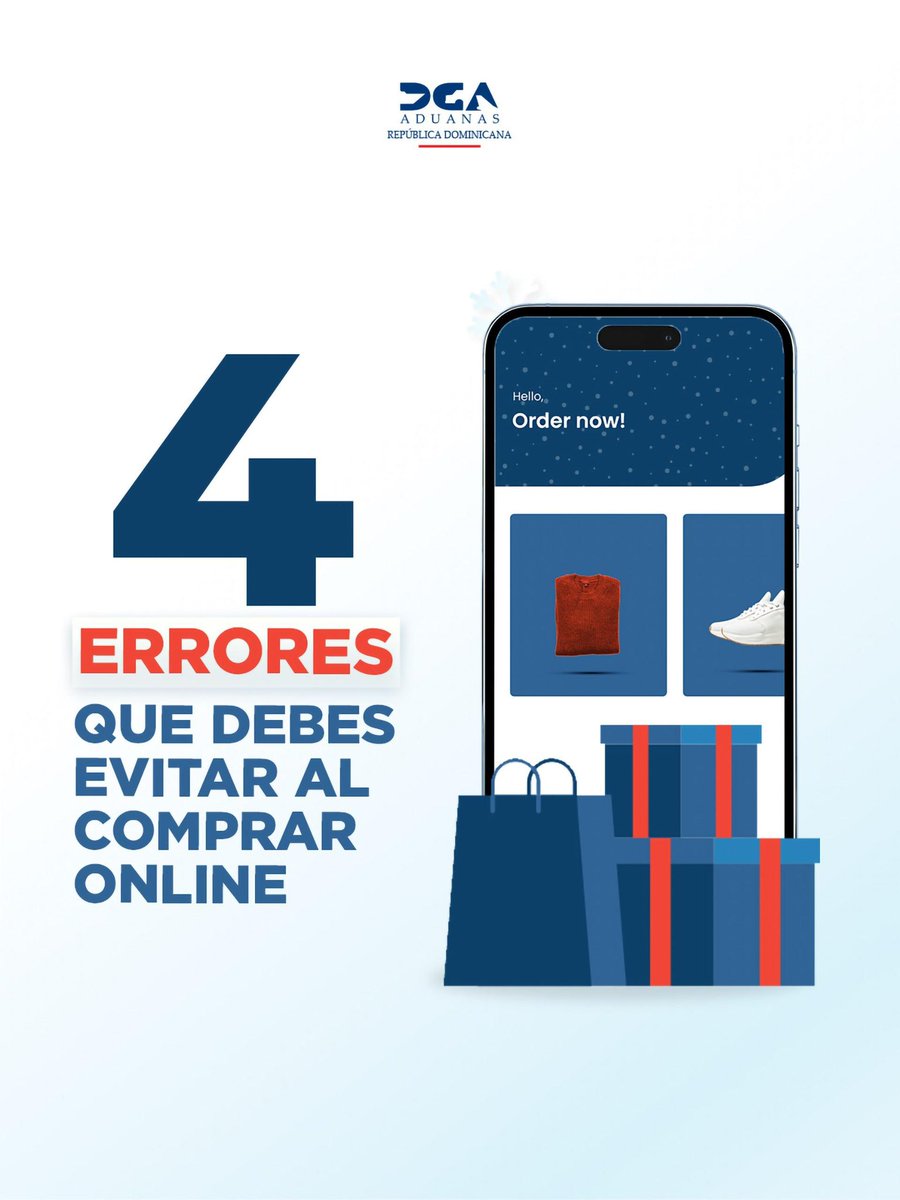 aduanard's tweet image. 🎄✨ Compra en línea, pero con cabeza fría.

🚫 Evita errores e infórmate antes de comprar. 

📦 No dejes que los contratiempos arruinen tus pedidos navideños. 

¡Planifica y revisa cada detalle!

 #AduanasRD #ComprasEnLínea