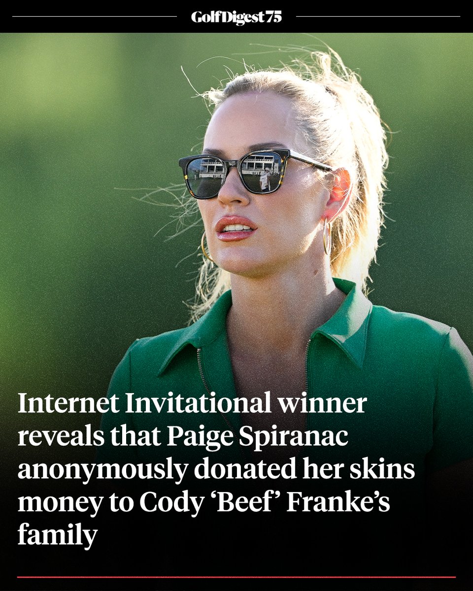 GolfDigest's tweet image. Though Paige Spiranac's cheating allegations made all the noise, she quietly did an incredible thing behind the scenes. 👏

Read more: glfdig.st/KXUU50XATLA