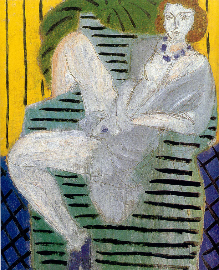Woman on a Sofa, Yellow and Blue, 1936 #artbots #matisse
