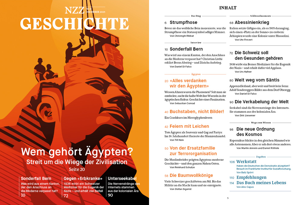 Wem gehört #Ägypten? Das neue Heft ist da – wir gehen dem Erbe der #Pharaonen nach. In unserer Titelgeschichte erklärt <a href="/SConrad20/">Sebastian Conrad</a> die Geschichte einer Faszination – und den Streit um die Wiege der Zivilisation. NZZ Geschichte Nr. 60: am Kiosk oder unter go.nzz.ch/geschichte.