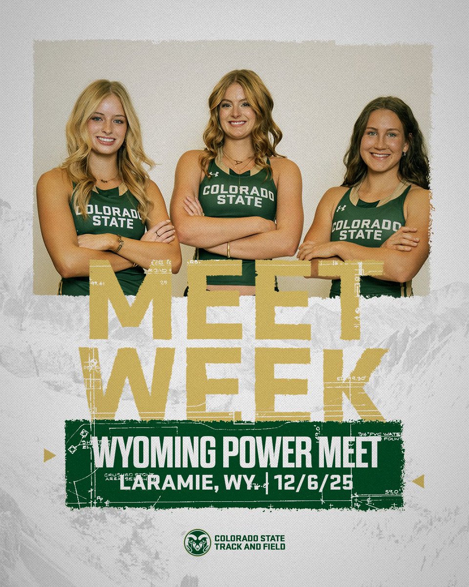 CSUTrackFieldXC's tweet image. We are so back. 

Come watch the Rams at the Wyoming Power Meet this Saturday 🐏

#Relentless x #CSURams