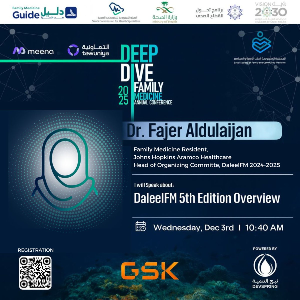 📚 Your go-to Saudi family medicine reference!

Join Dr. Fajer Aldulaijan at Deep Dive 2025 for an overview of Daleel FM and how it’s shaping primary care practice in Saudi Arabia 🇸🇦

#DeepDive
#DeepDive2025 
#FamilyMedicine
