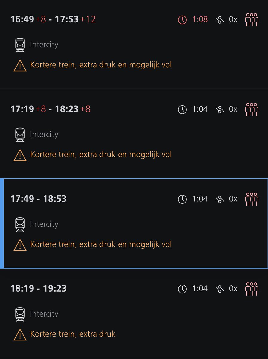 Wederom complimenten naar de Nederlandse Spoorwegen voor het geweldige idee: In de avondspits de kleinst mogelijke treinen in te zetten op de drukste trajecten.