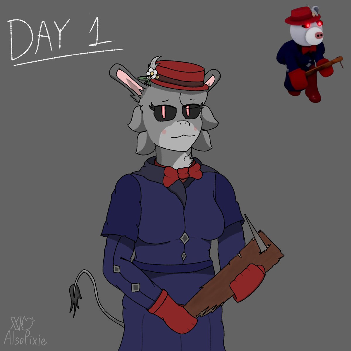 AlsoPixie's tweet image. Day 1 and Day 2 - Daisy Fashionista and Snowy Pumpiggy.
(They are kinda rushed I hope yall don&apos;t mind)
#Piggy #PiggyRoblox #PiggyFanart