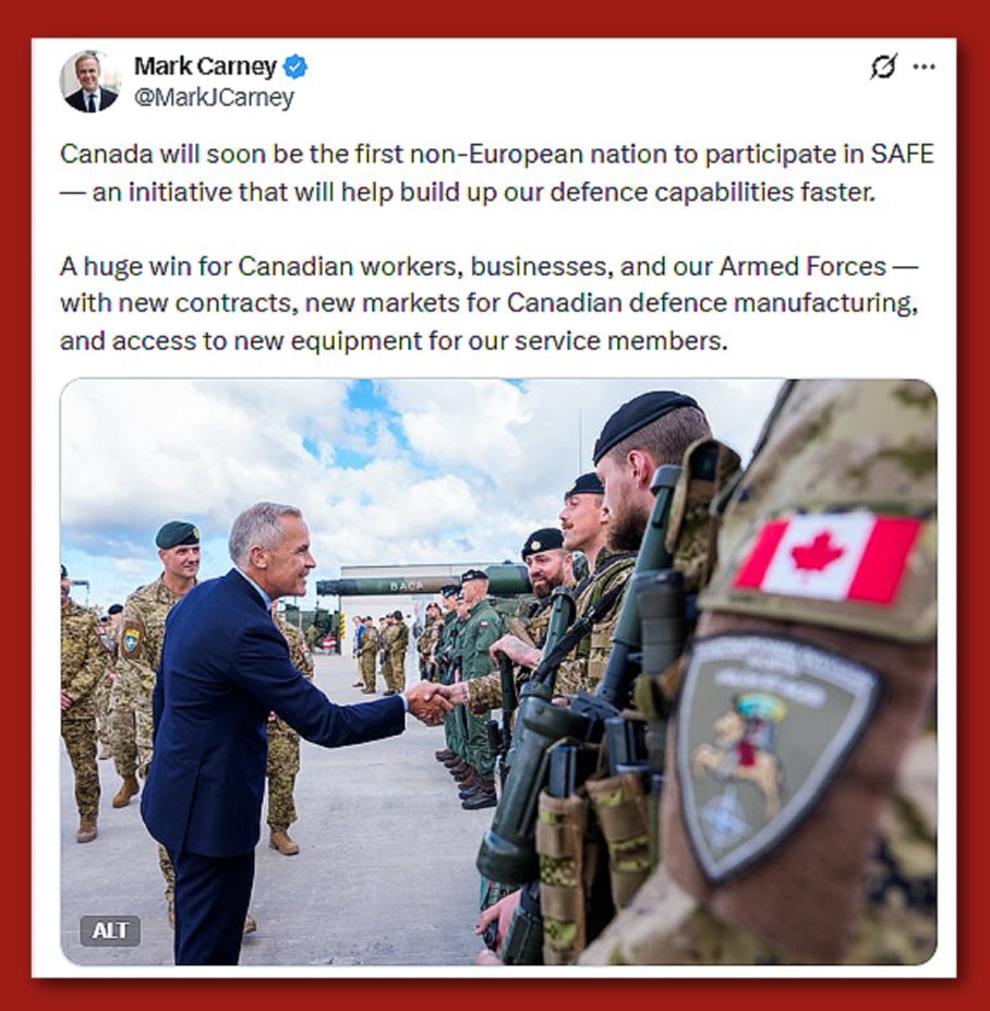funtomvids's tweet photo. THIS IS HUGE!  🇨🇦

🟥   Prime Minister Mark Carney announced that Canada has successfully concluded negotiations to join SAFE (the EU's Security Action for Europe initiative). 

Key outcomes: 

◾Canada becomes the only non-European country with preferential access to the EU's expanding defence procurement market. 

◾As all 27 EU member states ramp up defence spending, Canadian companies gain major new opportunities to export Canadian-made defence technologies and capabilities. 

◾The deal is expected to attract private investment to Canada, create high-paying jobs, grow domestic industries, secure new suppliers for the Canadian Armed Forces, and strengthen overall transatlantic defence cooperation.

#CanadaStrong 
#LeadershipMatters ✅