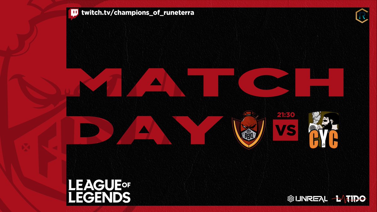 🔶 MATCH DAY 🔶

🏆 <a href="/CRuneterra/">Champions Of Runeterra</a>
🆚 <a href="/CyCigarro/">CyC</a> 
⏰ 21:30

¡LLEGÓ EL MOMENTO!
Hoy jugamos los cuartos de final contra un viejo conocido ¡Todos al directo para animar a los chavales! #WeAreFKT
🟣 twitch.tv/champions_of_r…