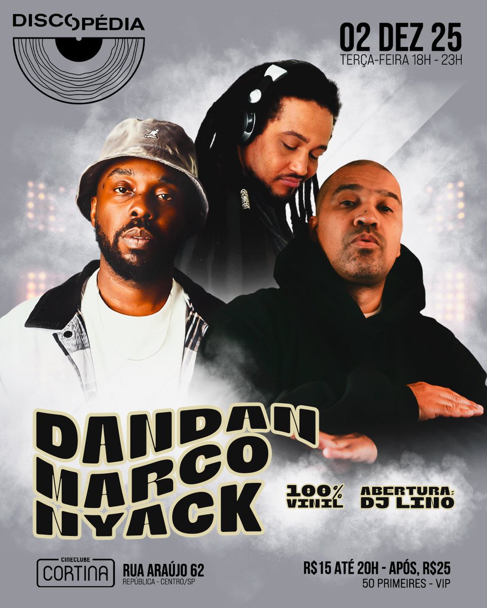 _Discopedia's tweet image. A sensacional de São Paulo, orgulhosamente apresenta, o especial dedicado aos discos de vinil do rei "Michael Jackson"!

Hoje, dia 02/12/2025, a partir das 18h no Cineclube Cortina.

DJs DanDan, Marco &amp;amp; Nyack nos toca-discos.
Abertura, DJ Lino.