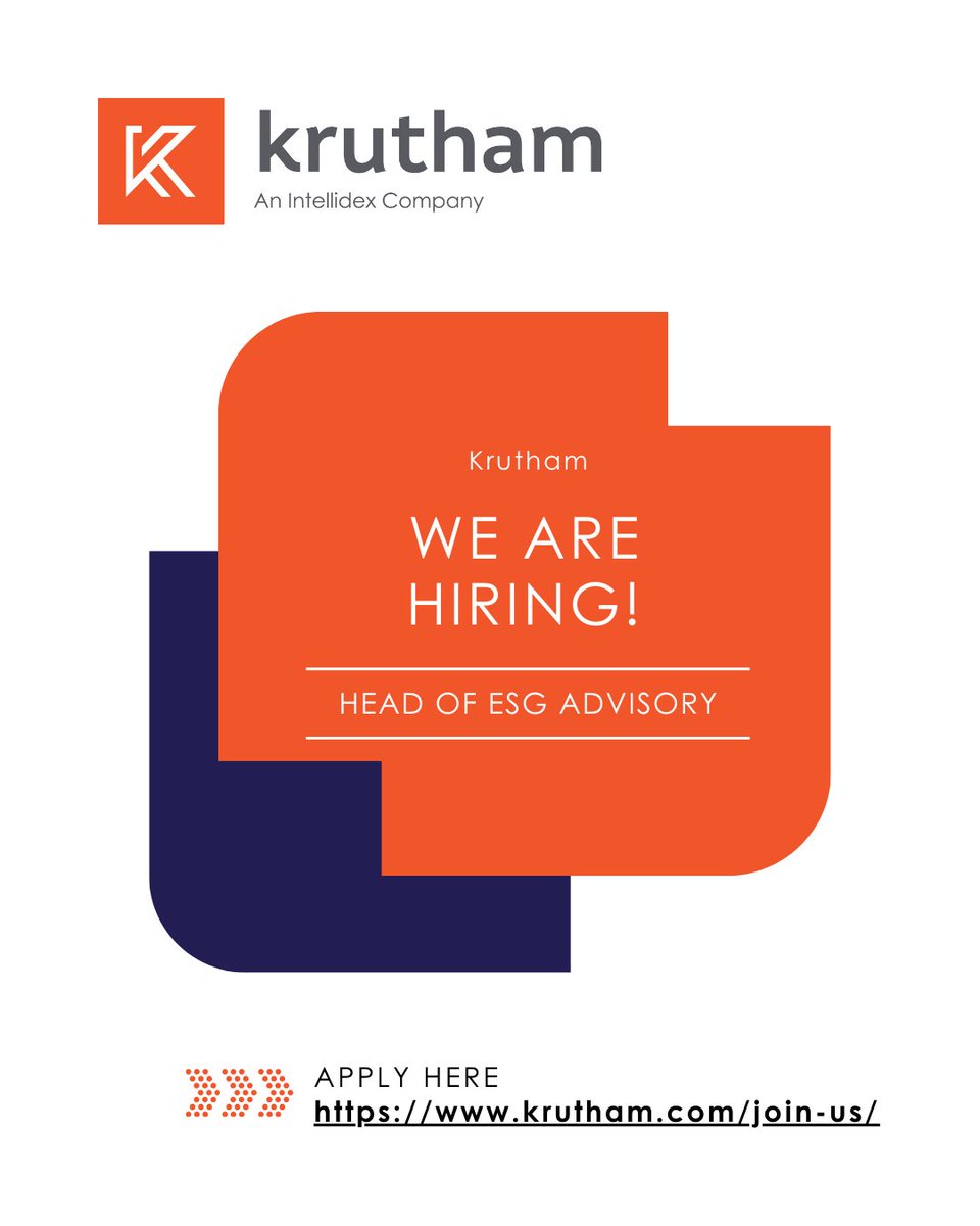We’re hiring!

Krutham is looking for a senior leader to head our ESG advisory practice, guiding how investors, banks and corporations integrate ESG into strategy and decision-making.

Apply now: krutham.com/join-us
Applications close 12 December 2025