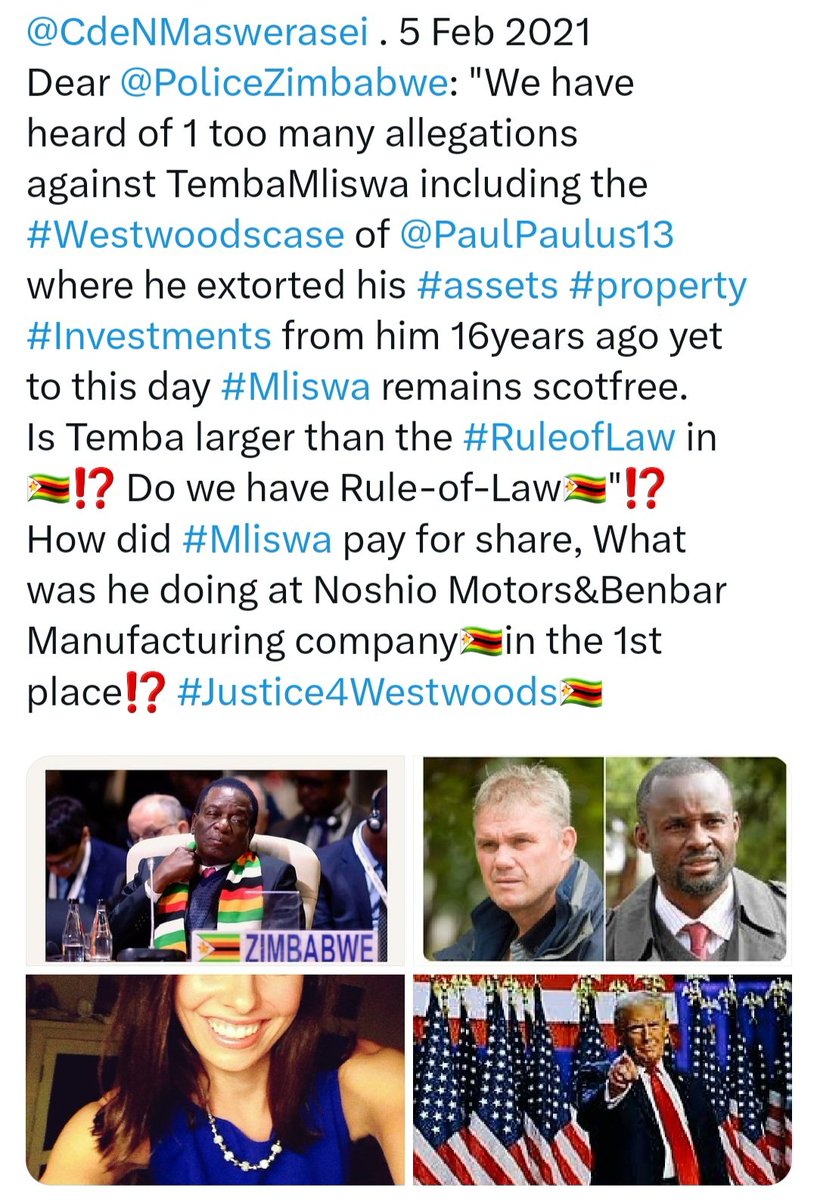 PaulPaulus13's tweet image. #PaulWestwood&amp;amp;his family were Forced2Flee🇿🇼This relocation was a direct consequence of the illegal; unconstitutional #RuleofLaw🇿🇼 contentious take-over; seizure; extortion; coercion; fraudulently grabbing;🚩#assets #property #Investment #threats,highlighting the lack of…