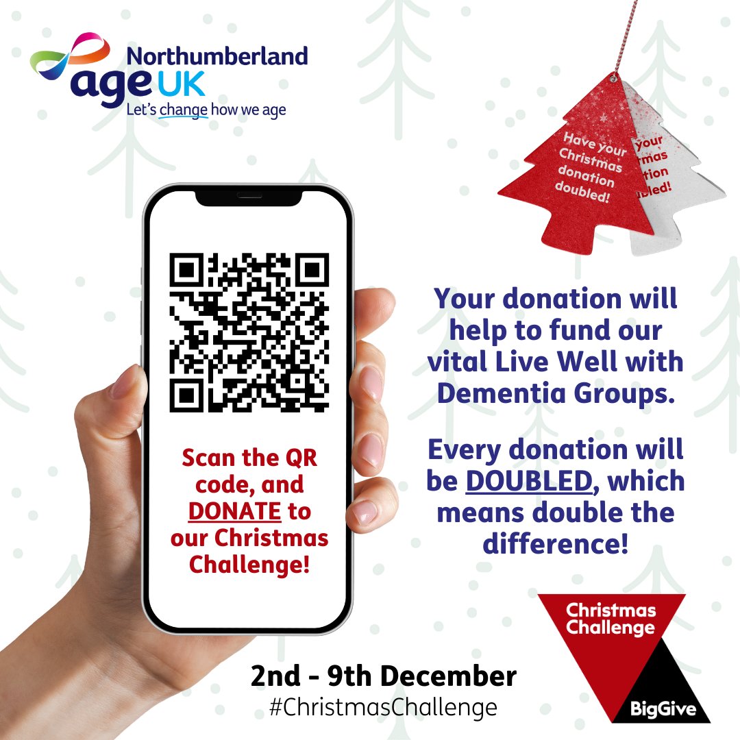 Help us to continue the fun and laughter at our Dementia Groups by donating to our <a href="/BigGive/">Big Give</a> #ChristmasChallenge!

To donate, just scan the QR code on the image or click on this link 👉 donate.biggive.org/campaign/a05WS…

#ChristmasChallenge #GivingTuesday #BigGive #BigGiveChristmasChallenge