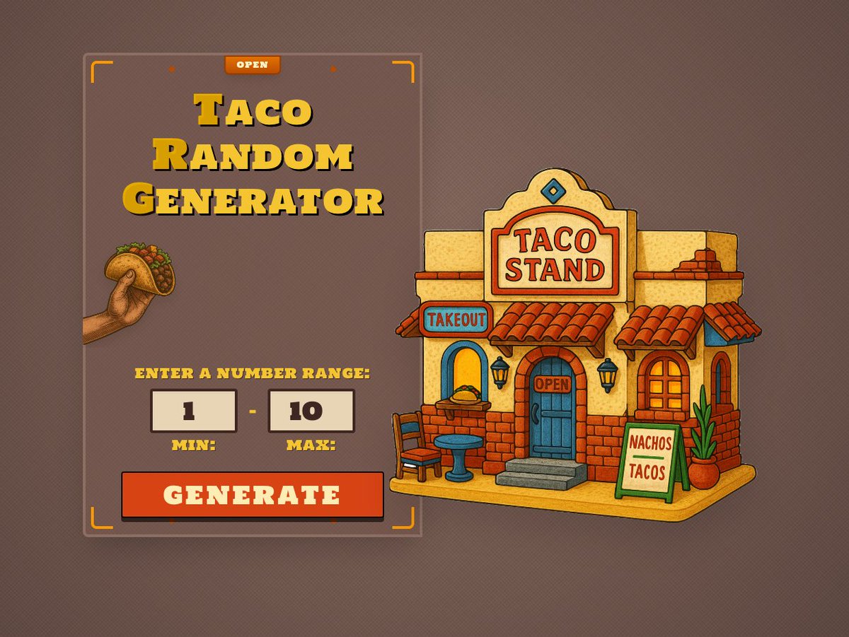 p0k_p0k's tweet image. YOUR TACO ORDER IS READY! 

but like I have no clue how many tacos you actually ordered, &apos;cause this is the TACO RANDOM GENERATOR powered by @Arcium  tech

here&apos;s how it works: TRG generates a random number within set limits using &amp;lt;encrypted&amp;gt; supercomputer

and oh I made this app…
