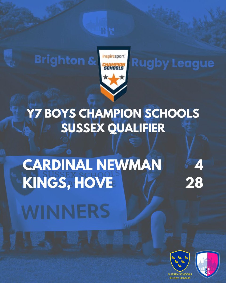 Congratulations to Kings School in Hove who beat Cardinal Newman in the Y7 Sussex Qualifiers for the RFL Champion Schools competition!