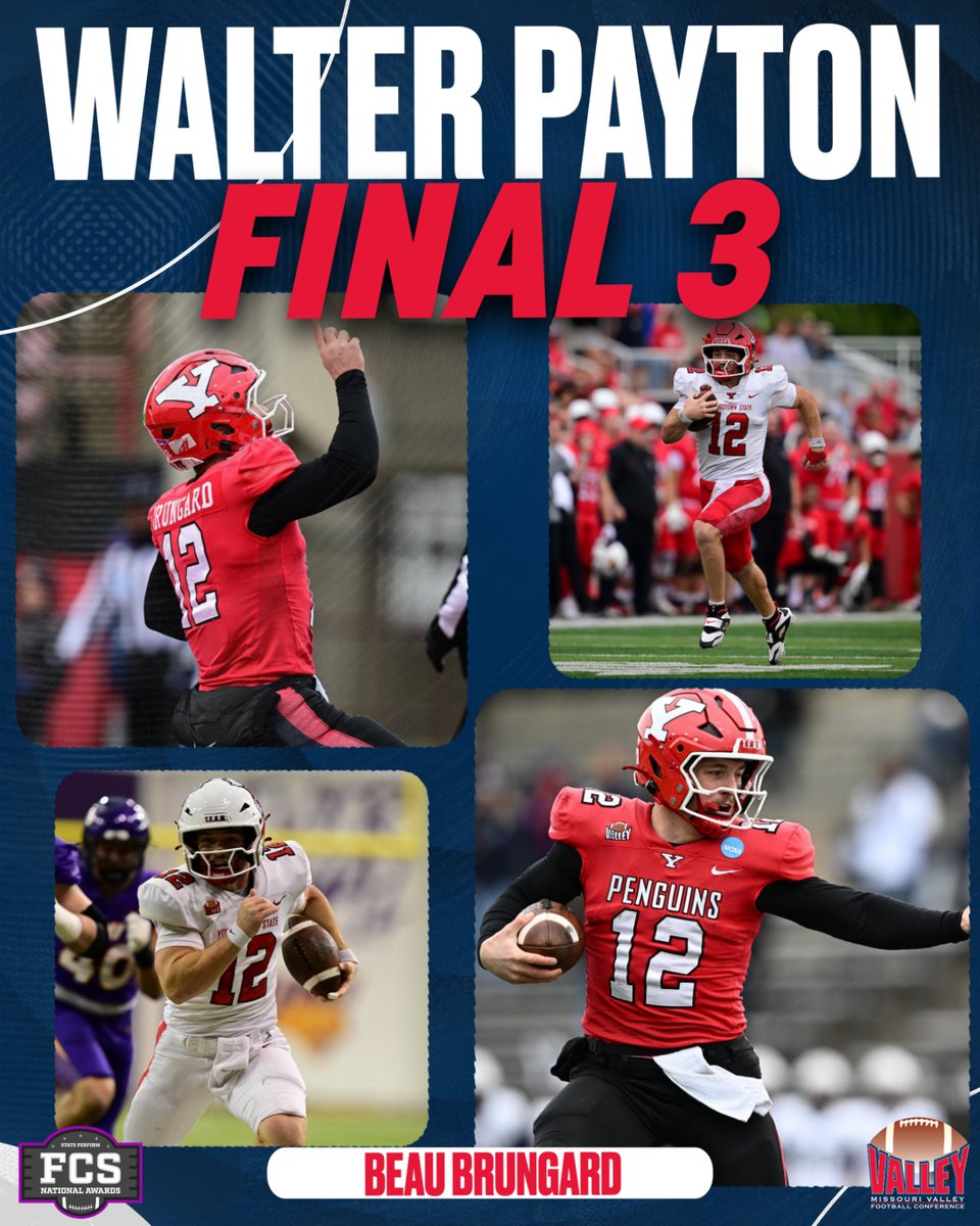 Beau Brungard is in the Final 3 for the 𝙒𝙖𝙡𝙩𝙚𝙧 𝙋𝙖𝙮𝙩𝙤𝙣 𝘼𝙬𝙖𝙧𝙙 😎

📰» bit.ly/4itx9ko 

#ValleyFootball x <a href="/ysufootball/">Youngstown State Football</a> x <a href="/BeauBrungard/">Beau Brungard</a> x <a href="/OptaAnalystFCS/">Opta FCS Football</a>