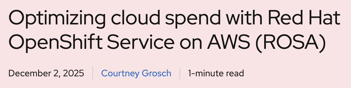 openshift's tweet image. Get the most bang for your cloud buck with @RedHat #OpenShift Service on @awscloud. You can run more #VMs on fewer cloud resources and take advantage of AWS buying programs—and so much more. See how ROSA can help YOU better use your cloud resources: red.ht/48gvbRb.