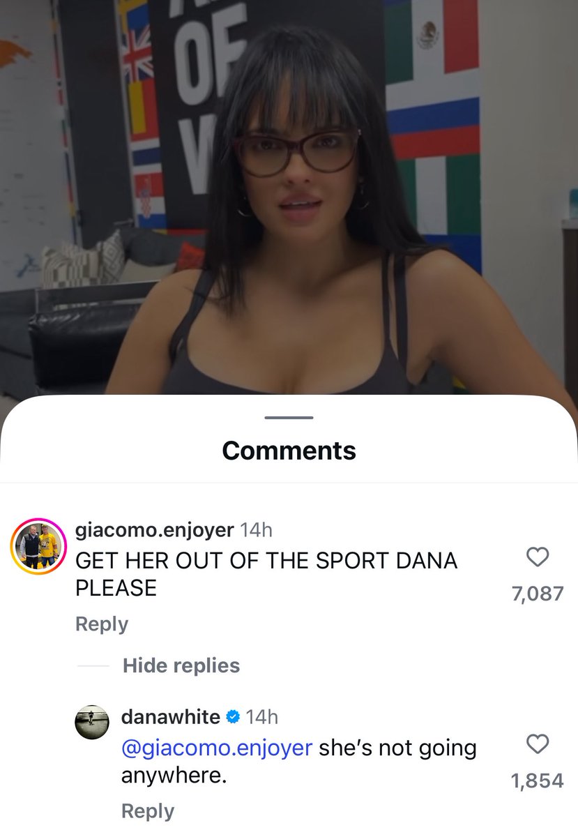KnockoutOdds's tweet image. Dana White confirms Nina is here to stay 👊