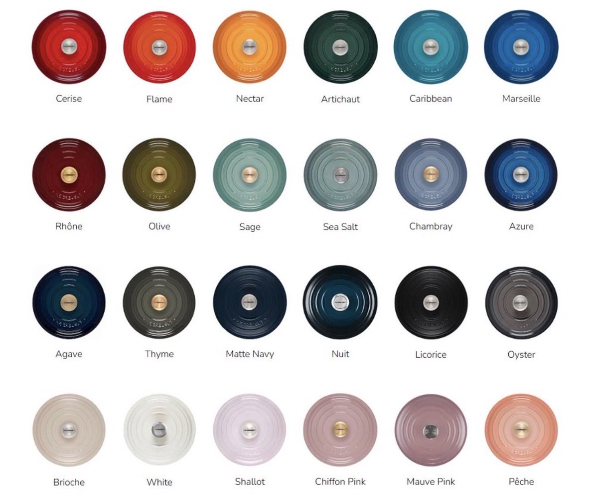 middleclasschc's tweet image. Nothing reveals your true self like picking a Le Creuset color. NOTHING.