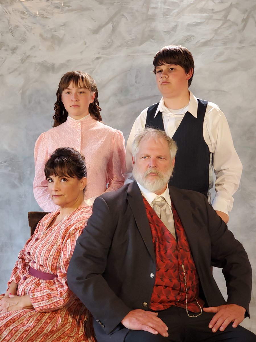 WilderPageant's tweet image. The production of "Chasing the Dream", Act One Scene 6 "Patience Dear William". Charles is wondering about the wheat crop and his tree claim. Bill Richard's notes in the script:  "1875 06 02 Tree Claim about 3 miles NE of Walnut Grove and relinquished it on 1878 03 01."