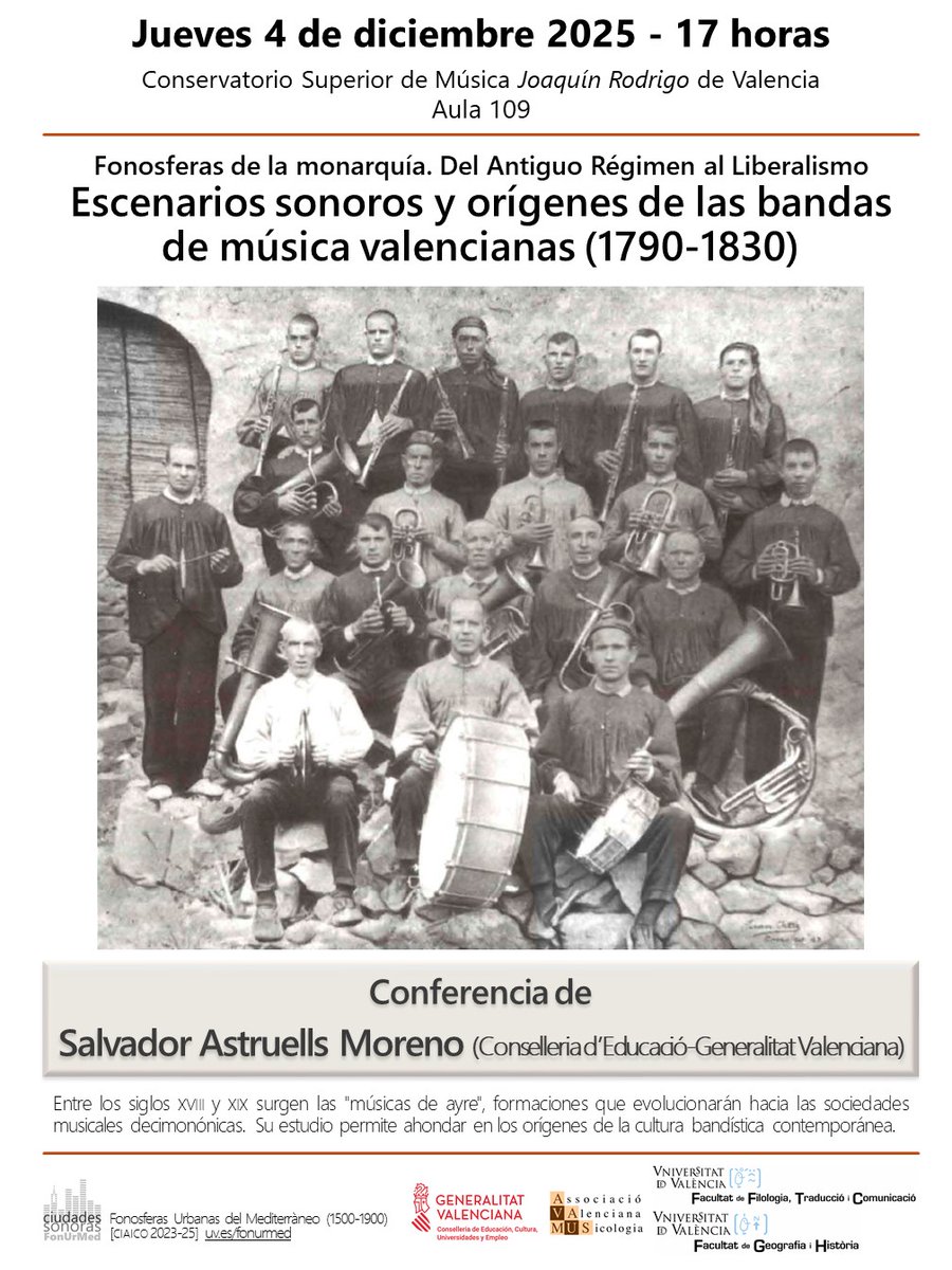 Seguim amb les conferències de FonUrMed!

Dijous a les 17h estarem amb Salva Astruells sl Conservatori Superior de València, aula 109.

Allí vos esperem!