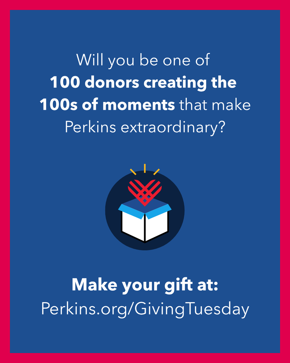 From adaptive toys to braille books, every gift powers a moment ✅

Your gift today is more than a donation, it's a moment of possibility.

Be 1 of 100 donors on #GivingTuesday to power the 100s of moments that make Perkins extraordinary: bit.ly/3X5T8Eh