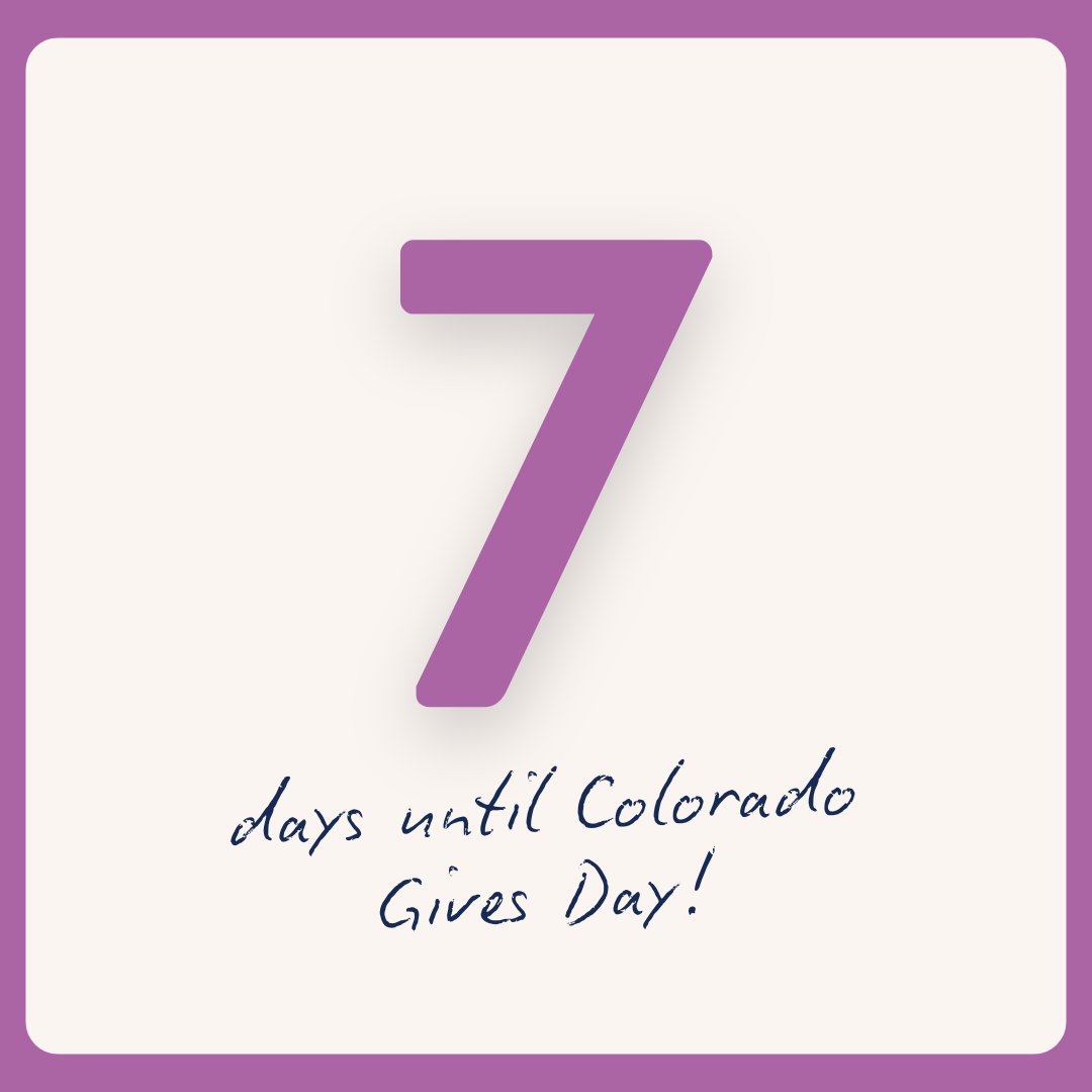 KempeFoundation's tweet photo. 🌟 Only 7 days until #ColoradoGivesDay!
💙 Your gift fuels evidence-based programs that prevent child abuse and neglect. Together, we can create a future where every child is safe, supported, and thriving. 

Make your donation today: https://t.co/EBM76O6kn8 https://t.co/90mawMeDZT