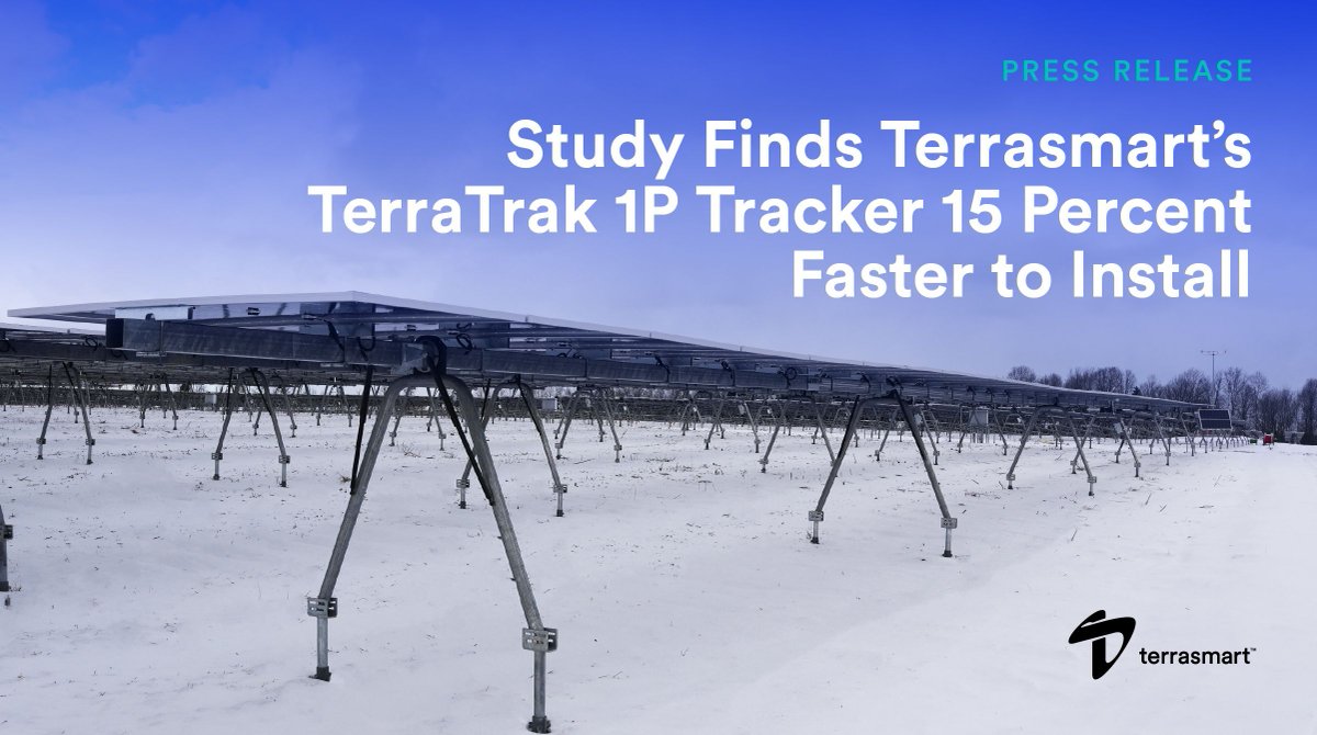 An independent study by Eclipse-M found that our TerraTrak 1P tracker installs 15% faster than the average of three market-relevant trackers using standard piles and up to 41 MH/MW faster in pre-drill scenarios with ground screws.

Read more: terrasmart.com/about-terrasma…

#Terrasmart