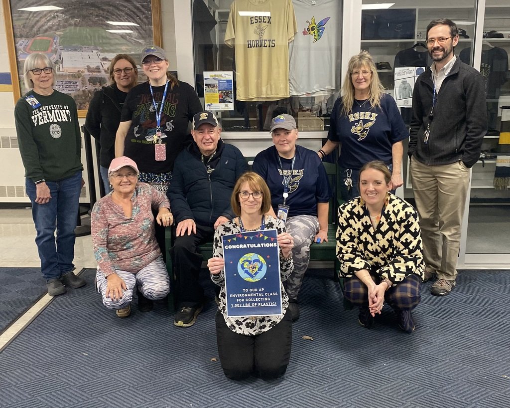 Congratulations to our AP Environmental students and staff for collecting 1,007 lbs. of plastic which provided this bench!