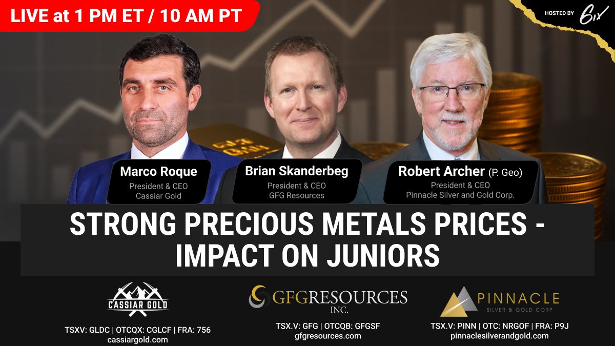 In on hour, join us as we explore the latest surge in precious metals markets and what it means for mining companies. Discover how rising prices are creating exciting opportunities for exploration &amp; development-stage miners in today's market.

Register: bit.ly/3Mj7OO5