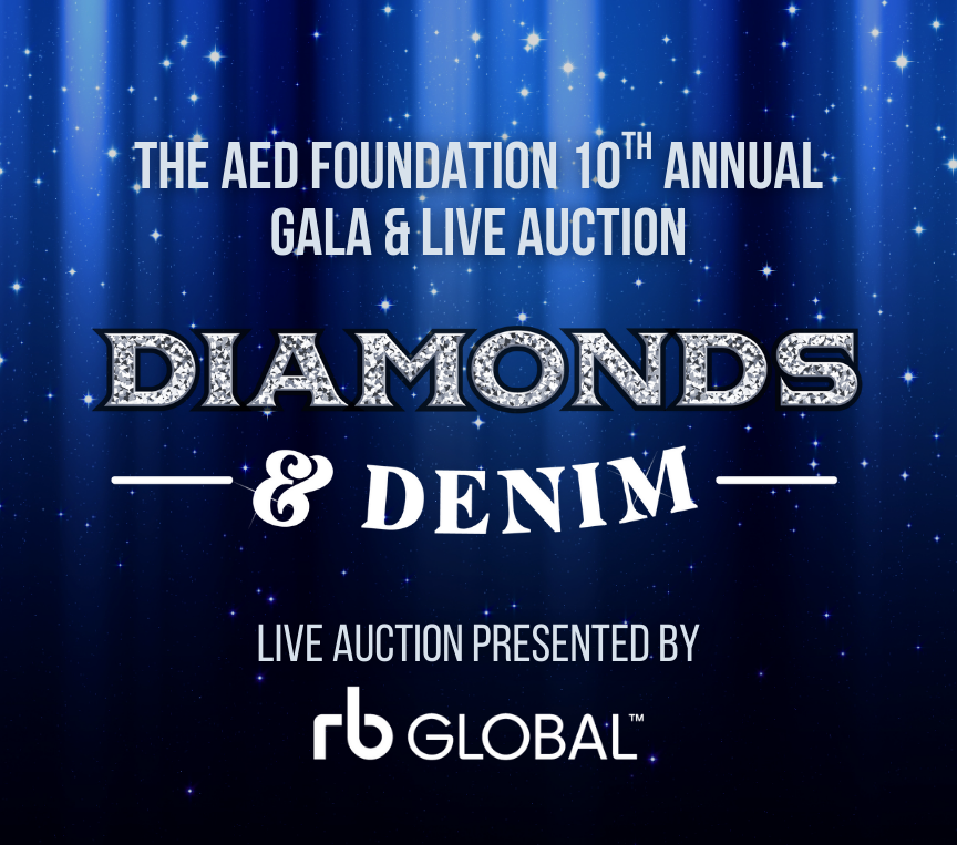 The AED Foundation Gala is back with an ALL NEW FORMAT! 🎉
Reserve a VIP Table to host key customers, strengthen partnerships &amp; enjoy guaranteed seating during our Diamonds &amp; Denim formal dinner.

Contact Tarah McShane at tmcshane@aednet.org to secure your table today!