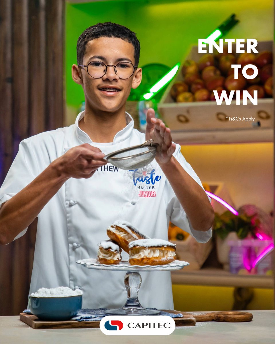 Here’s your chance to win R1 000 with <a href="/CapitecBankSA/">Capitec</a> and #TheTasteMasterJunior! Reply to this post and tell us why you love <a href="/CapitecBankSA/">Capitec</a>. Include #TheTasteMasterJunior and #BankOnBetter in your answer. Don't forget to share this post! T&amp;Cs apply. thetastemaster.co.za/capitec-and-th…