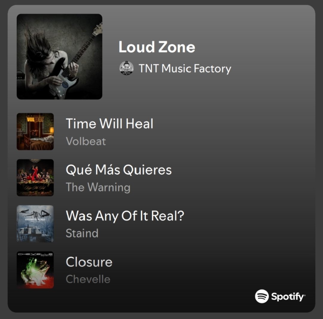I am pleased to present the three new additions to the playlist.
▶️ #Volbeat are a Danish rock band formed in Copenhagen in 2001.
▶️ #TheWarning is a Mexican rock band from Monterrey, formed in 2013 
▶️ #Chevelle is an American rock band formed in Grayslake, Illinois, in 1995.