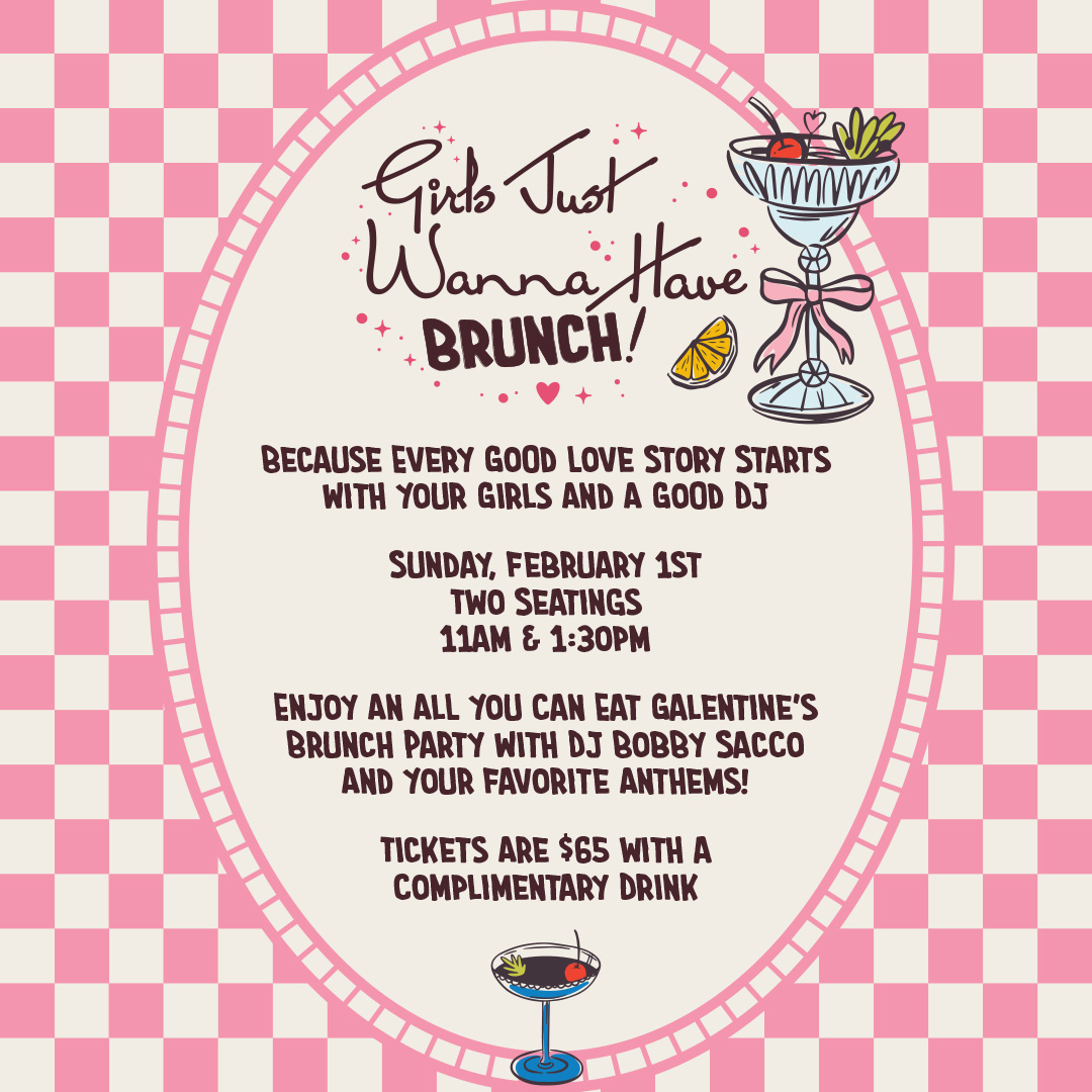 💖 Girls Just Wanna Have Brunch! 💖 Grab your besties and join us Sunday, Feb 1st for the ultimate Galentine’s Brunch with DJ Bobby Sacco spinning all your fave throwback anthems! 🥂

🎟️ Tickets are $65! Grabs yours before they are gone!

 axs.com/events/1221662…