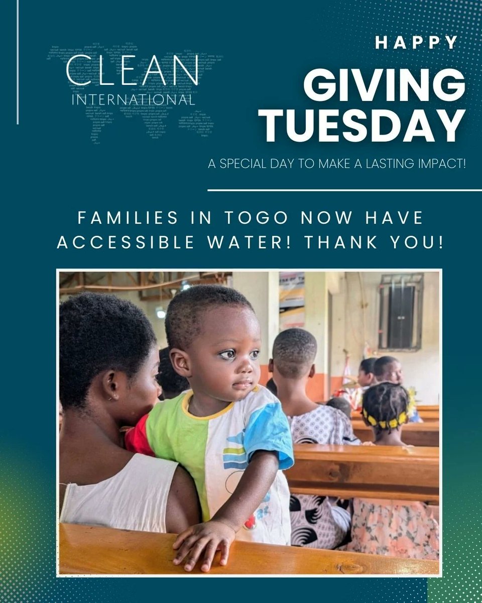 clean_water4all's tweet photo. It’s #GivingTuesday, and we want to say thank you! Your support makes it possible for CLEAN International to provide water to communities around the world. This sweet child and his family now has water access in Togo. Thank you! https://t.co/1vQ3MIRRGq https://t.co/yDpxB5dKKY