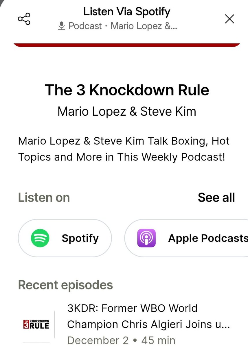 This week on <a href="/3KRpodcast/">Three Knockdown Rule</a>, <a href="/mariolopezviva/">Mario Lopez</a> and I are joined by <a href="/ChrisAlgieri/">Chris Algieri</a> of <a href="/ppv_com/">PPV.COM</a> to discuss the Roach-Pit Bull card and all of #boxing (Click on the Linktree to subscribe )... <a href="/HUSTLERCASINOLA/">HUSTLER Casino</a> <a href="/boxbidio/">boxbid.io</a>
<a href="/VitoGlazers/">Vito Glazers</a> <a href="/liferxmd_inc/">Liferx Md</a> <a href="/PlayUndisputed/">Undisputed</a>
linktr.ee/3knockdownrule
