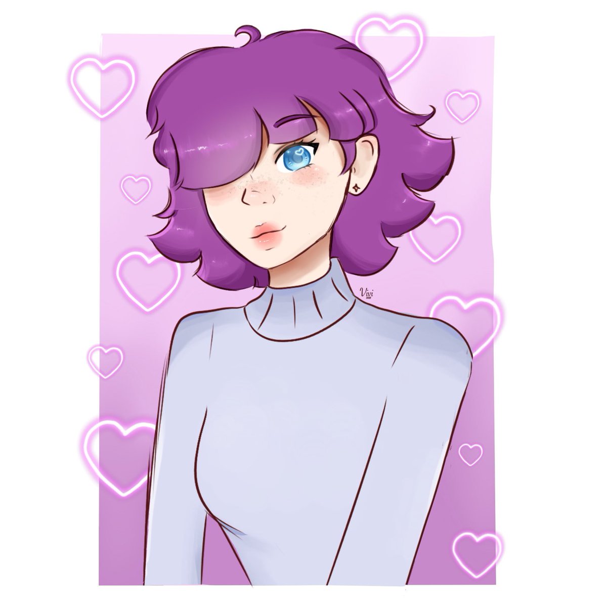 ViviArts_1999's tweet photo. Art for Raffle winner 1/3: @IsiriDreams 
I hope you like her. She’s literally such a cute OC 💜
————————————
#artraffle #artist #ocart #artistsontwitter https://t.co/GyGGBEKw70