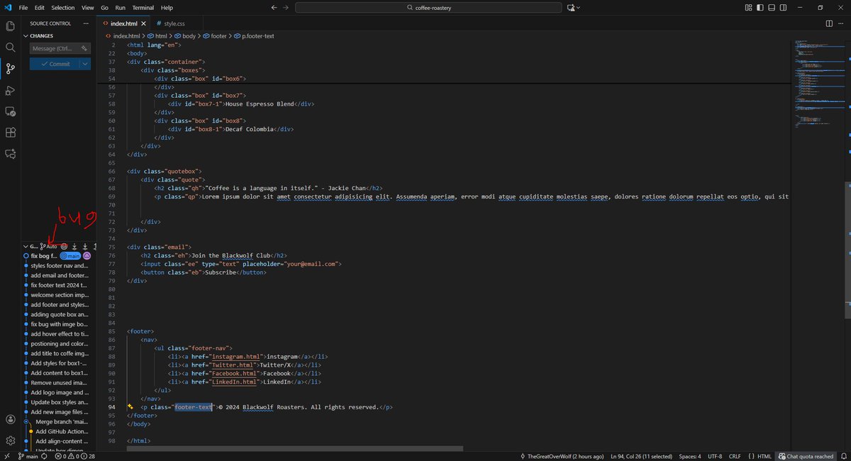 RonicanB's tweet image. Day 🔟finished the landing-page now i am ready to learn JS look better than what i was expecting u can check the web site your self now 
thegreatoverwolf.github.io/coffee-roaster…
.
#WebDevelopment #100DaysOfCode #HTMLCSS #HTML #CSS #WebDev