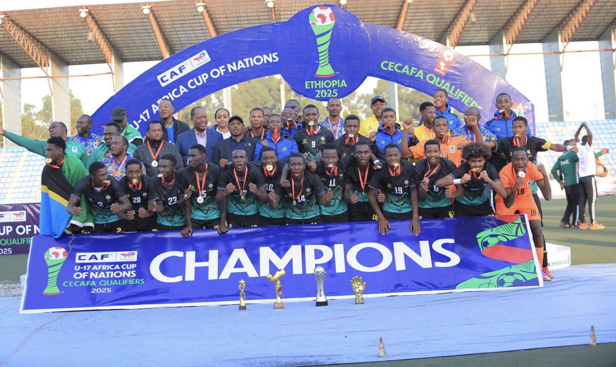 Tanzania are the CECAFA U17 AFCON 2026 Qualifier champions! 🇹🇿🏆
They beat Uganda 3–2 in the final after earlier winning 1–0 in the group stage — outscoring the Cubs 4–2 overall. Sweet revenge after last year’s 2–1 defeat.