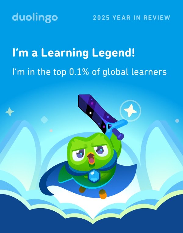 cabhaze's tweet photo. Look how much I learned on Duolingo in 2025! How did you do? #Duolingo365 https://t.co/3zWf1HlDaz