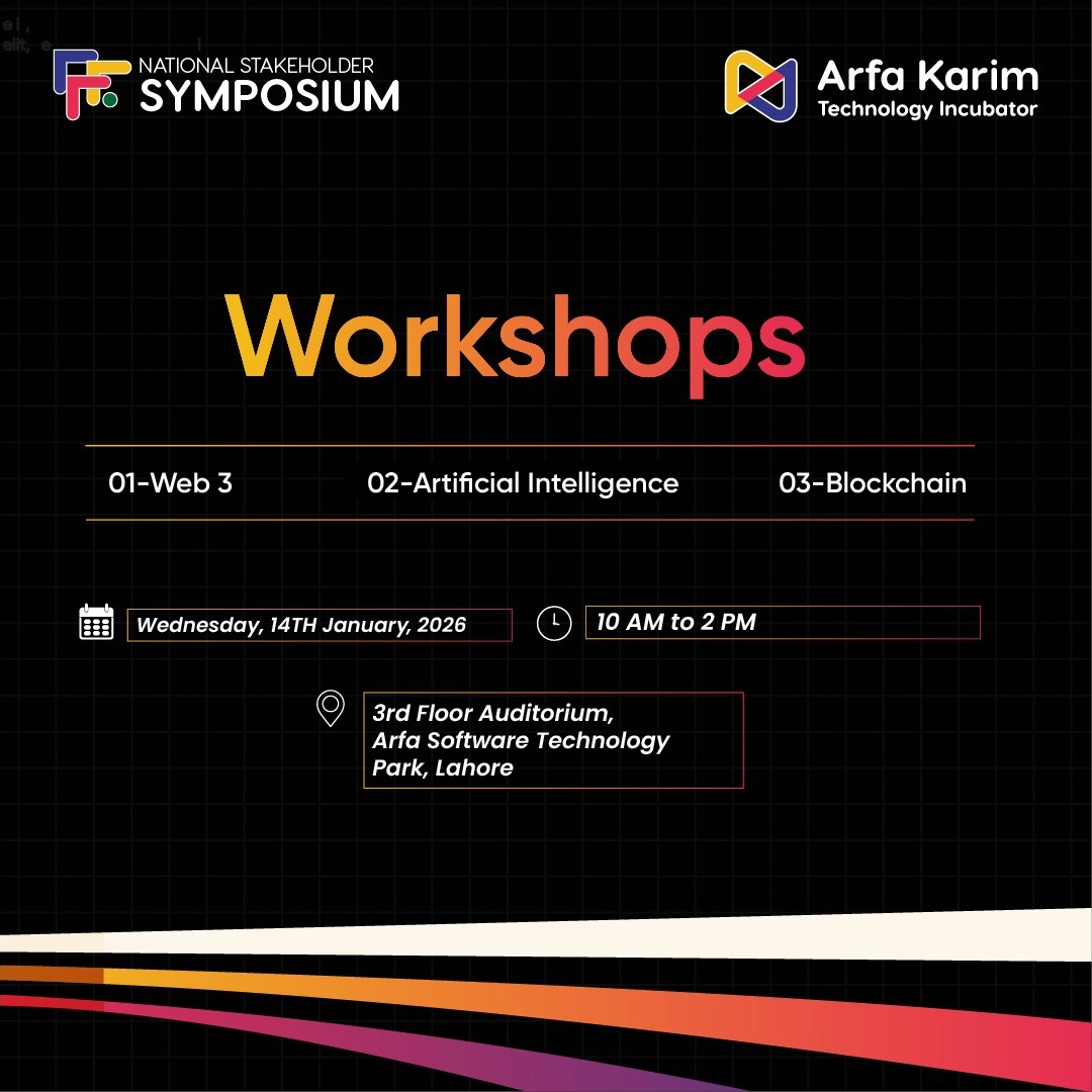 ArfaKarim_Tech's tweet image. Dive into the future! NSS 2026 workshops on AI, Web3 &amp;amp; Blockchain give hands-on learning &amp;amp; industry insights shaping Pakistan’s digital landscape.
 Register: forms.gle/7QBUmC9dKtbRC7…
#NationalStakeholderSymposium #ArfaKarim #AKTI #AI #Web3 #Blockchain #FutureTech