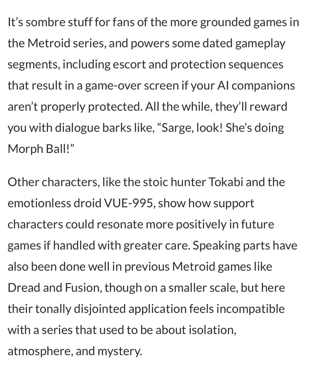 LumpyTheCook's tweet image. There’s multiple secondary characters in Metroid Prime 4 yapping at you the whole game. It wasn’t “just a tutorial thing” after all. It’s actually over.
